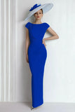 Royal Blue Sheath Maxi Mother Of The Bride Dress