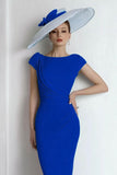 Royal Blue Sheath Maxi Mother Of The Bride Dress