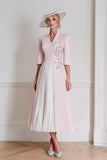 Candy Pink A-Line Mother Of The Bride Dress With Appliques