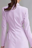 Lilac Peak Lapel A-Line Long Sleeve Blazer Dress