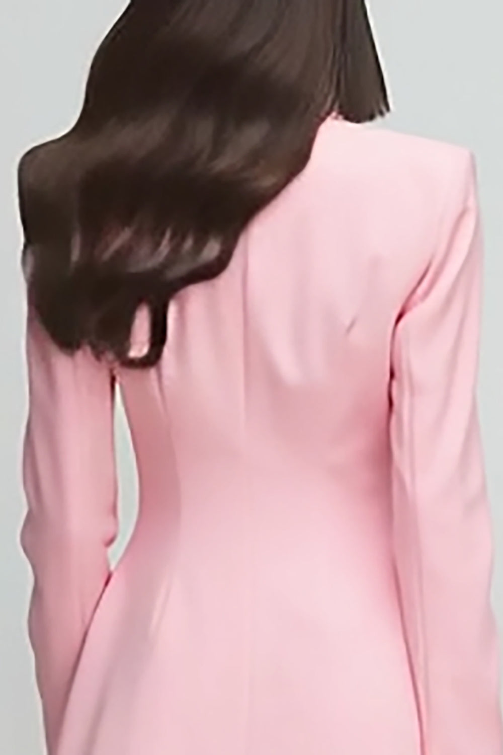 Pink A-Line Peak Lapel Blazer Dress