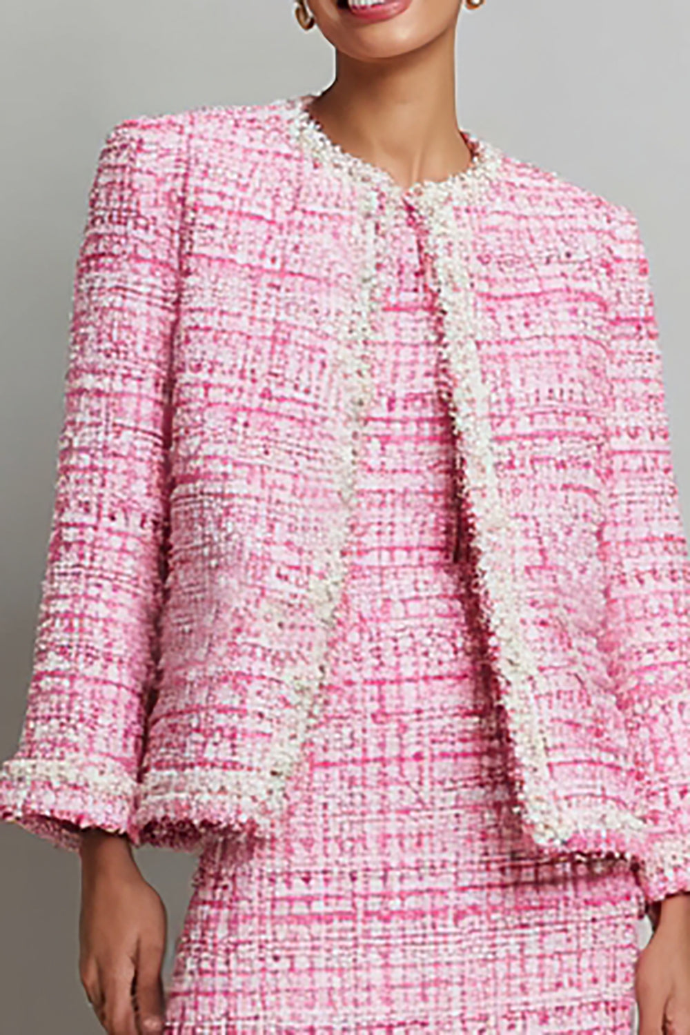 Pink Tweed 2-Piece Mini Work Dress