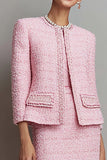 Pink Pencil 2-Piece Tweed Midi Work Dress