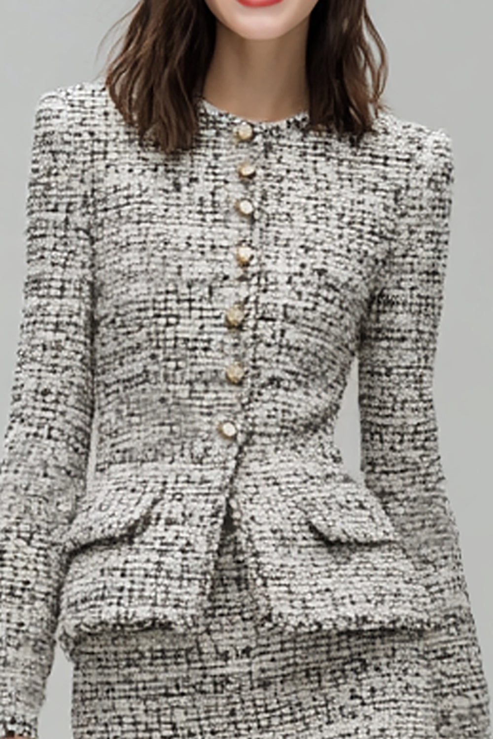 2-Piece Grey Single Breasted Mini Work Suits