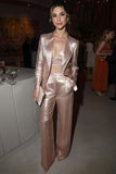 Glitter Blush Notched Lapel 2-Piece Prom Suits