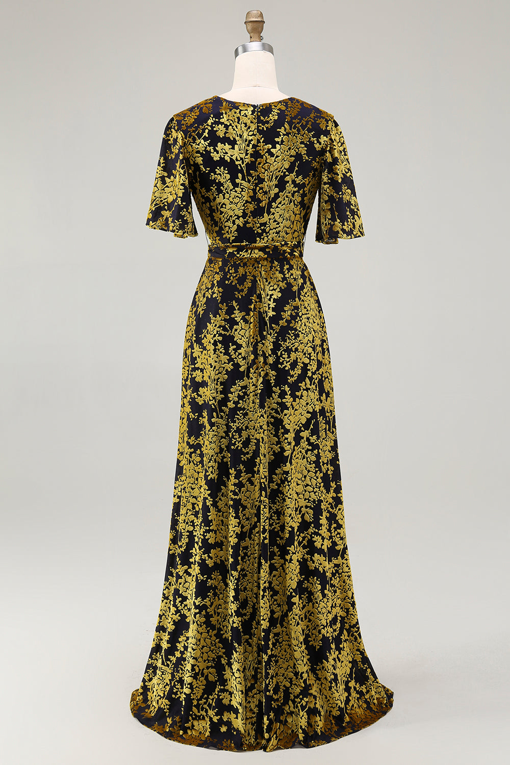 Burnout Velvet Dark Green Wedding Guest Dress