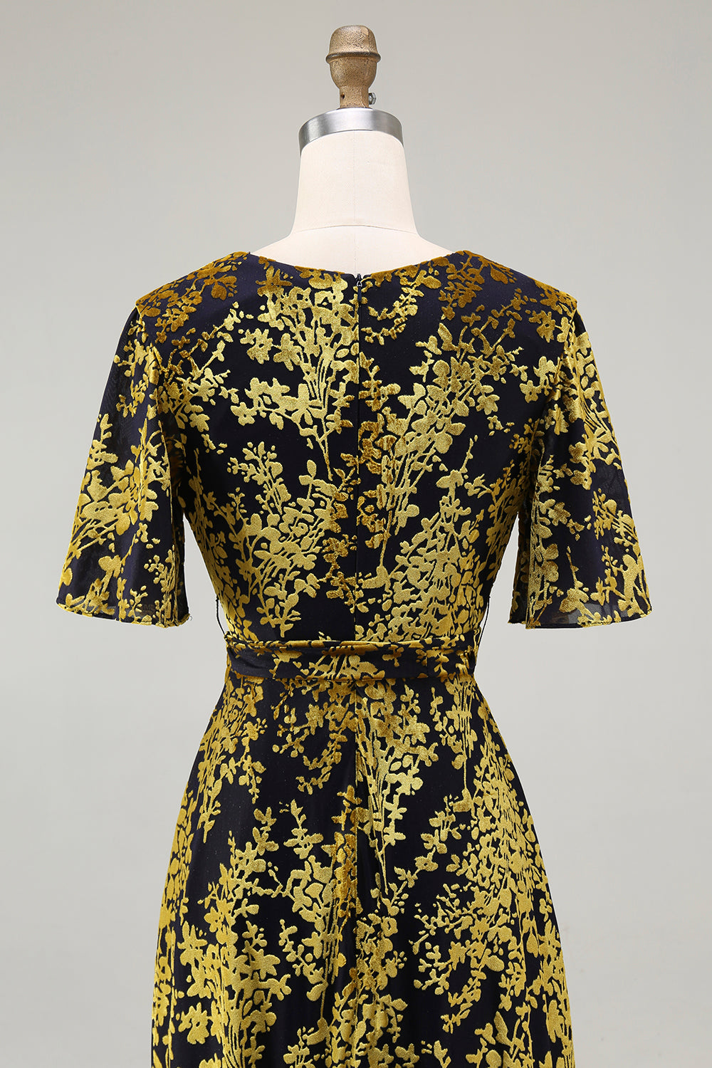 Burnout Velvet Dark Green Wedding Guest Dress