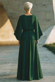 Dark Green A-Line Round Neck Mother Of The Bride Dress
