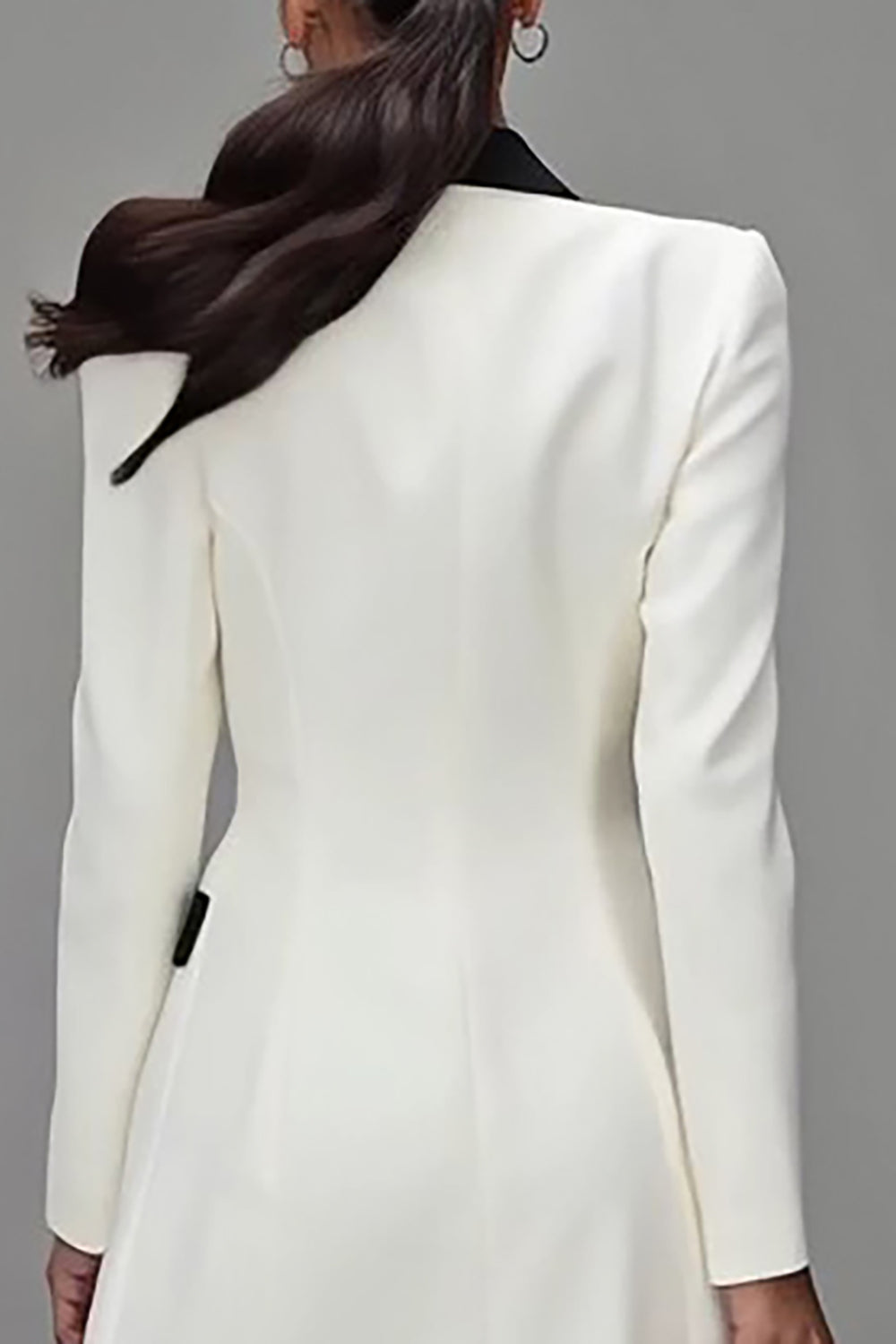 Ivory Peak Lapel Double Breasted Blazer Dress