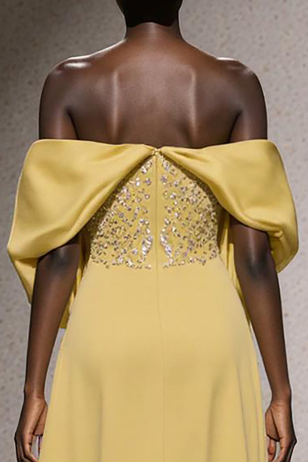 Daffodil Off The Shoulder A-Line Gala Dress with Sequins
