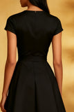 A-Line Round Neck Little Black Dress