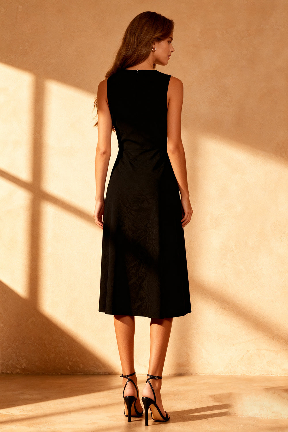 Simple Black A-Line Midi Dress