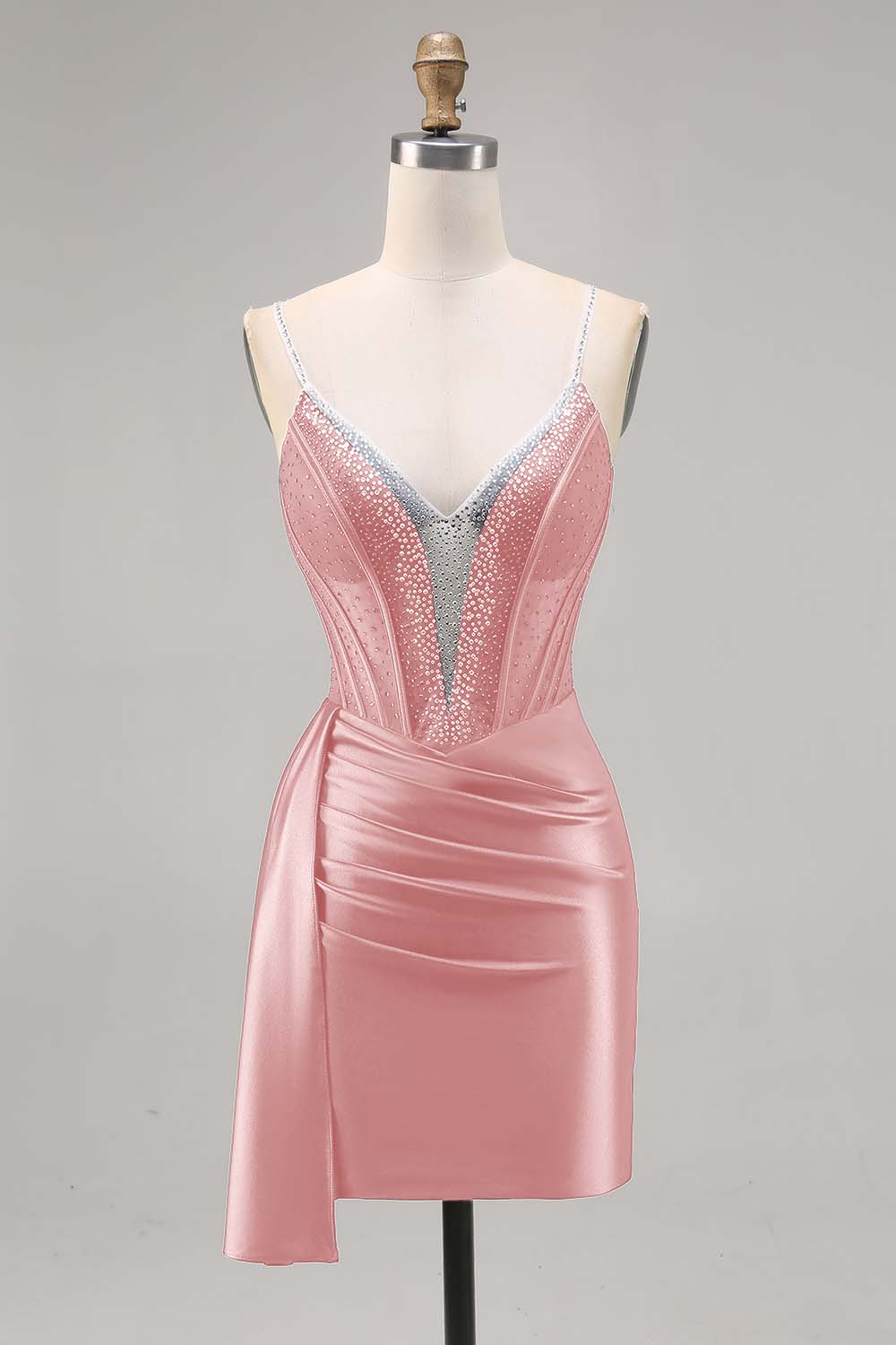 Bodycon Corset Beaded Navy Homecoming Dress With Sash