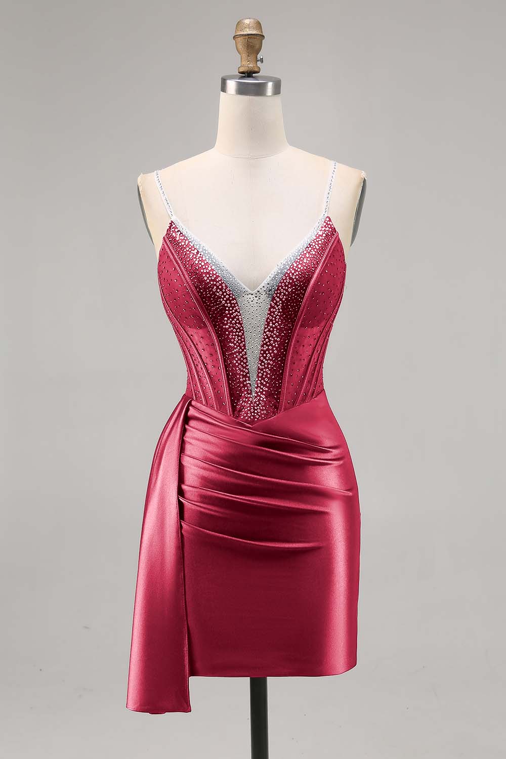 Bodycon Corset Beaded Navy Homecoming Dress With Sash