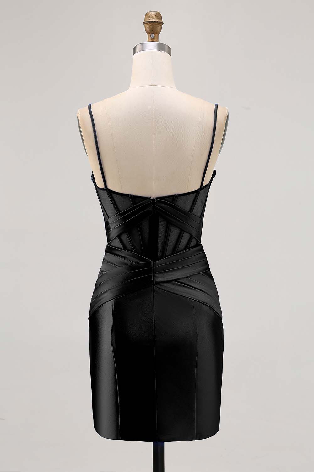 Royal Blue Sheer Corset Satin Tight Homecoming Dress with Slit