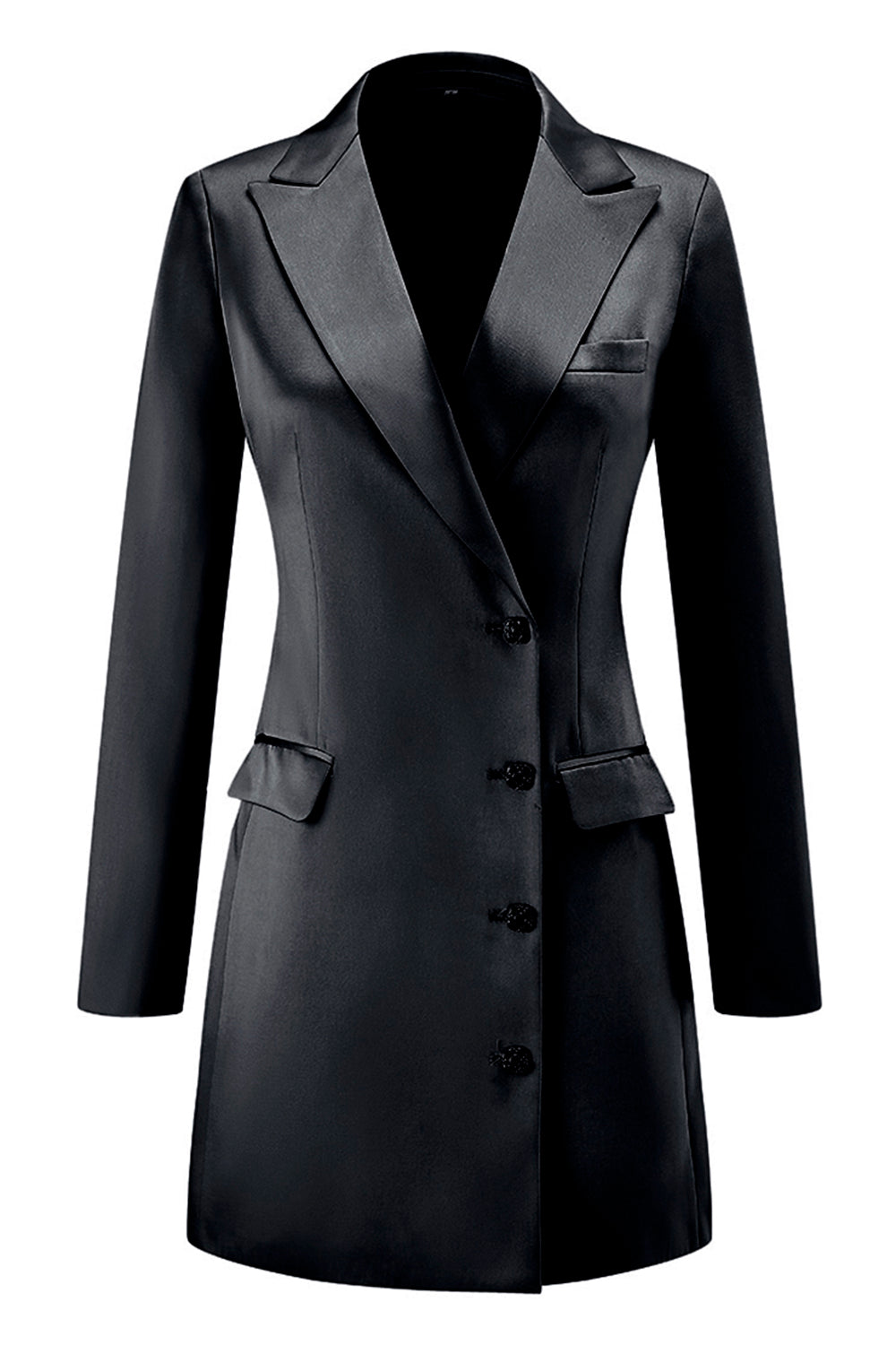 Champagne Peak Lapel Single Breasted Women Blazer