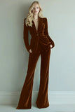 Dark Green Slim Fit 2-Piece Velevt Women Suits
