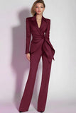 Dark Purple 2-Piece Slim Fit Women Suits
