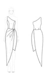 Red One Shoulder Sheath Gala Dress With 3D Flower