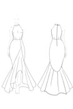 Black and Red Mermaid Ruffled Maxi Formal Dress
