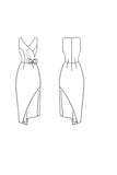 Black Sheath V-Neck Semi-Formal Dress With Bow