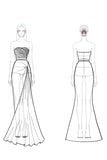 Yellow Strapless Ruched Satin Maxi Formal Dress