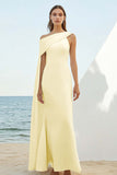 Sheath One Shoulder White Formal Dress