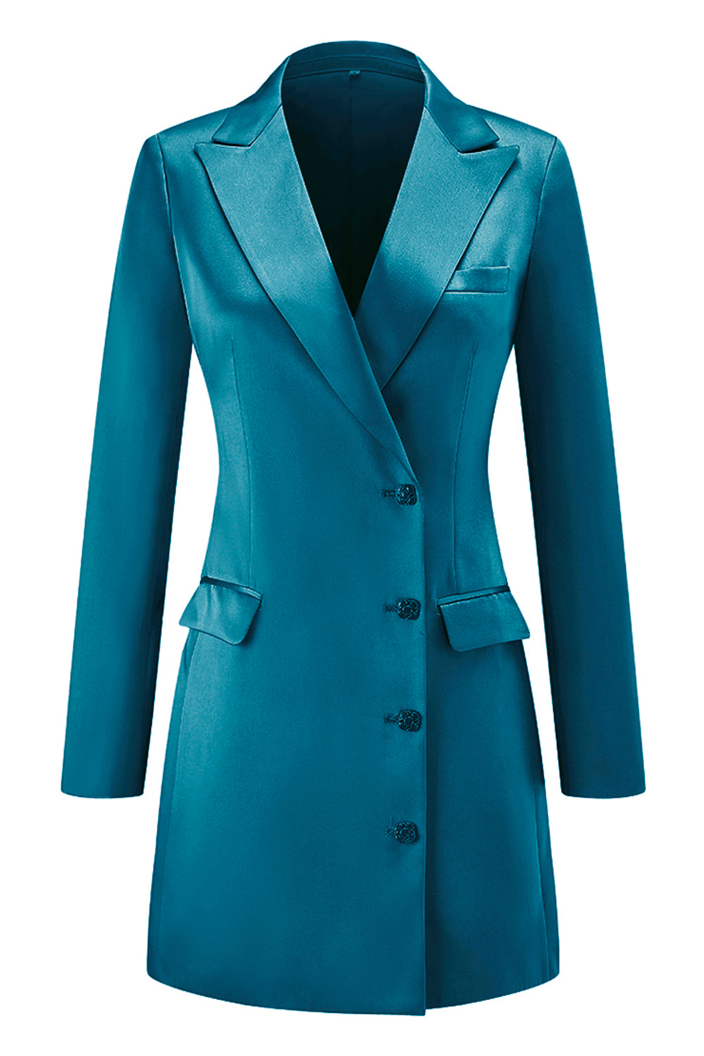 Champagne Peak Lapel Single Breasted Women Blazer