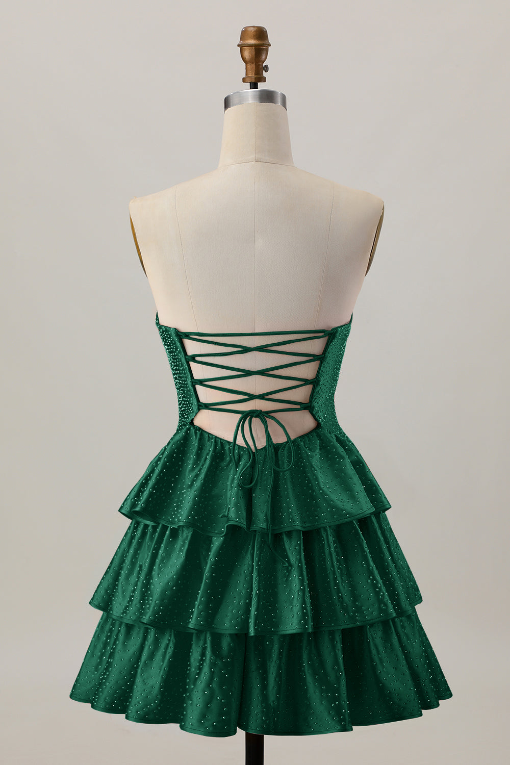 Orange Cut Out Tiered A Line Strapless Homecoming Dress with Beading