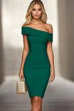 Ivory Off The Shoulder Bodycon Graduation Dress