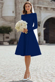 Ivory A-Line Long Sleeve Engagement Dress
