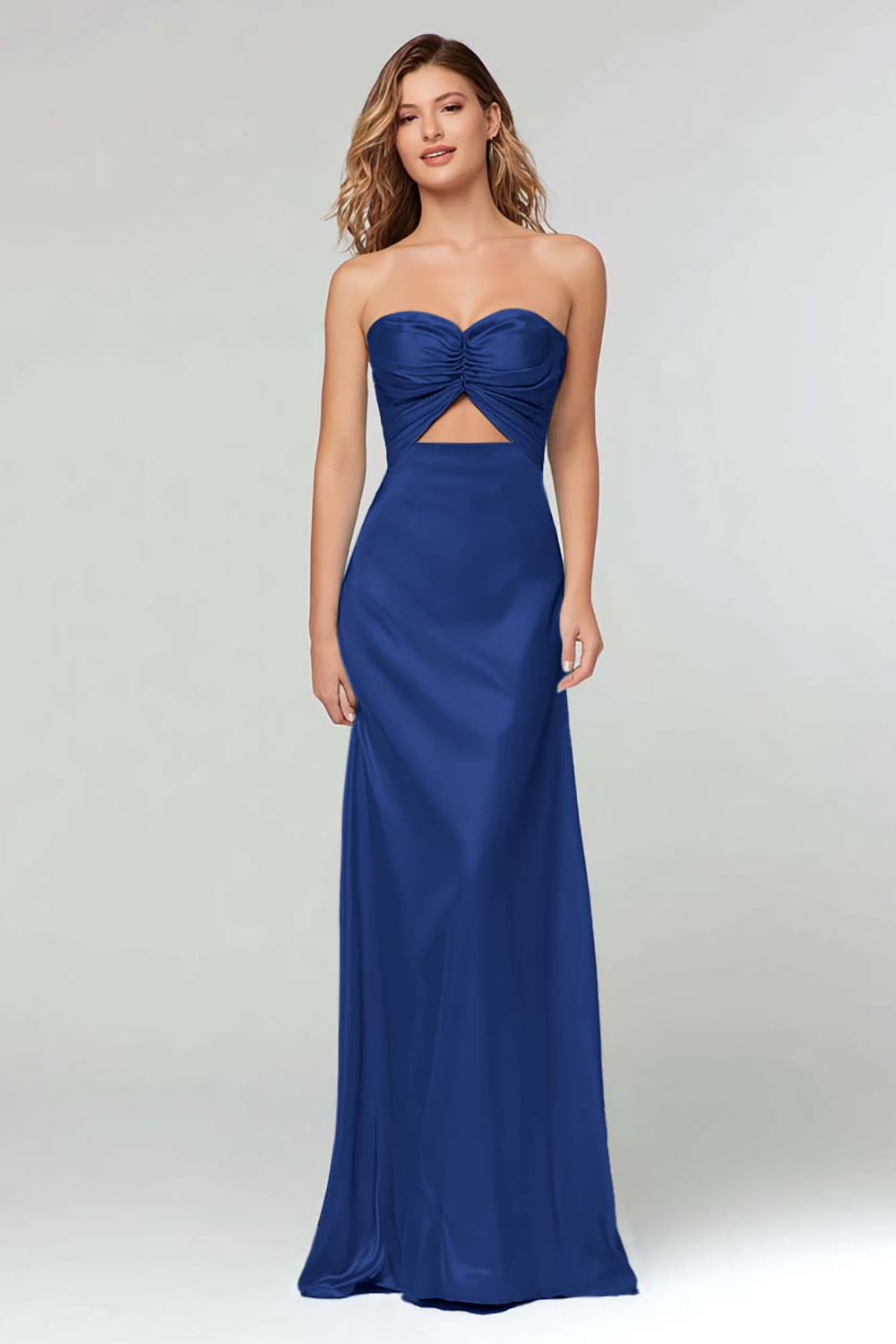 Strapless Keyhole Sheath Sky Blue Formal Dress