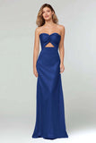 Strapless Keyhole Sheath Sky Blue Formal Dress