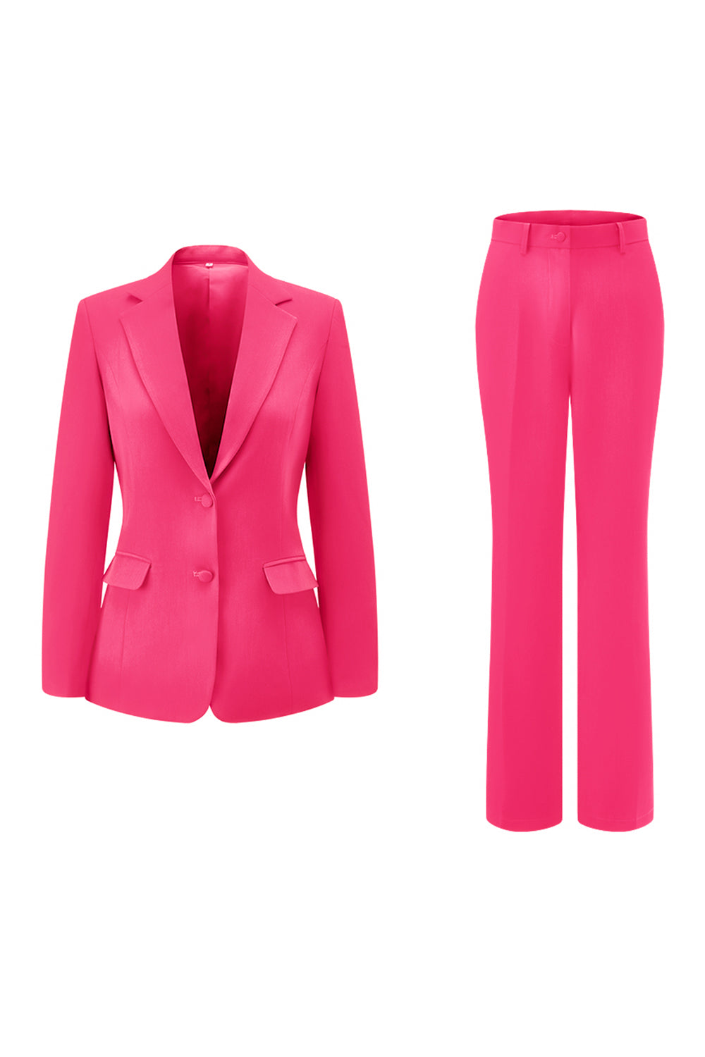 Dark Fuchsia 2 Piece Notched Lapel Women Prom Suit