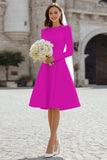 Ivory A-Line Long Sleeve Engagement Dress