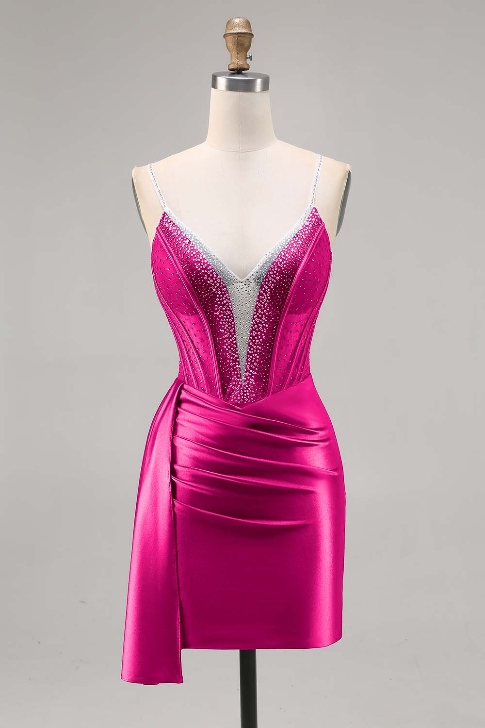 Bodycon Corset Beaded Navy Homecoming Dress With Sash