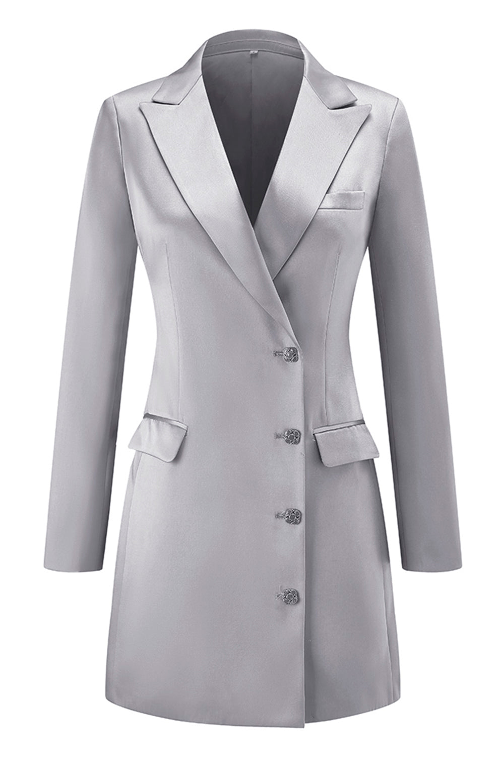 Champagne Peak Lapel Single Breasted Women Blazer