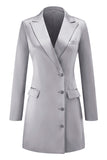 Champagne Peak Lapel Single Breasted Women Blazer