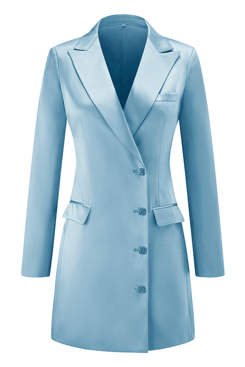Champagne Peak Lapel Single Breasted Women Blazer
