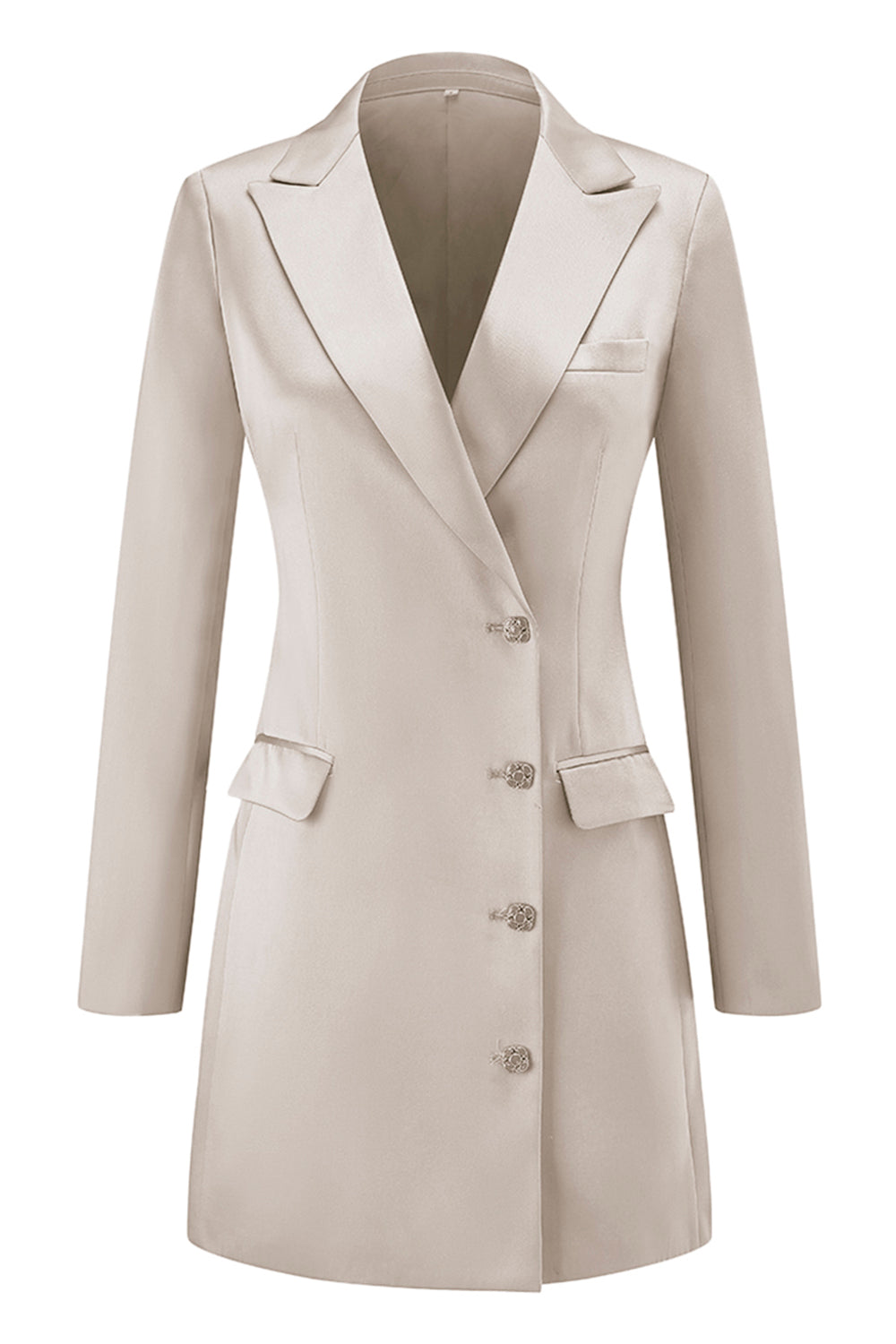 Champagne Peak Lapel Single Breasted Women Blazer