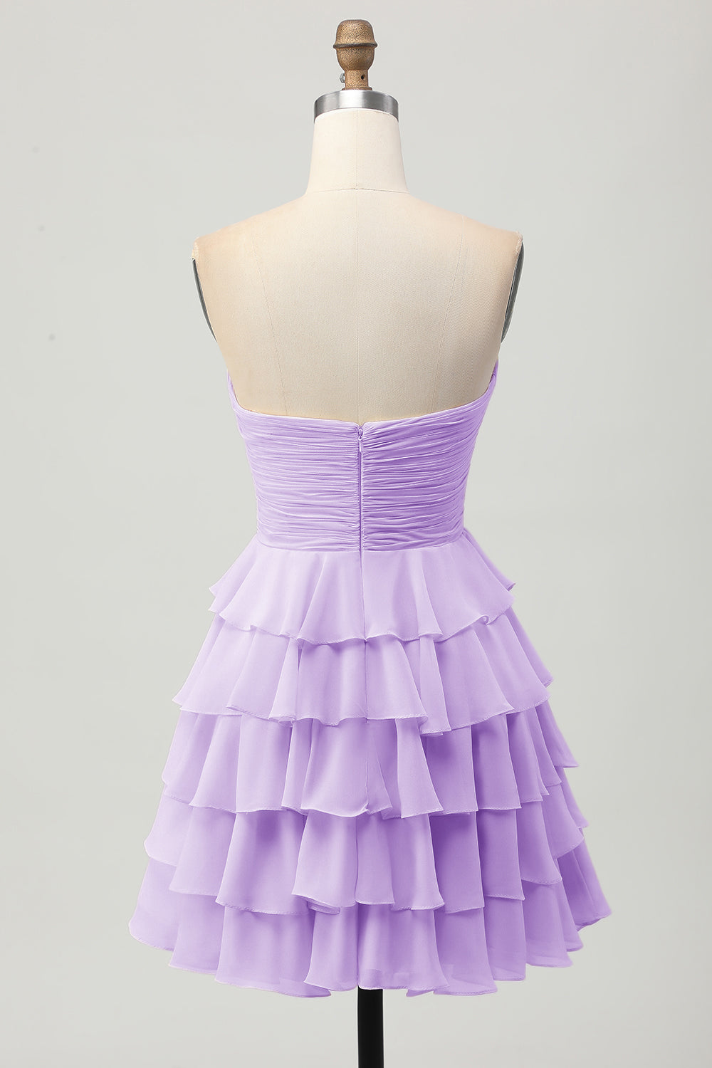 Yellow A Line Tiered Strapless Homecoming Dress with Bow