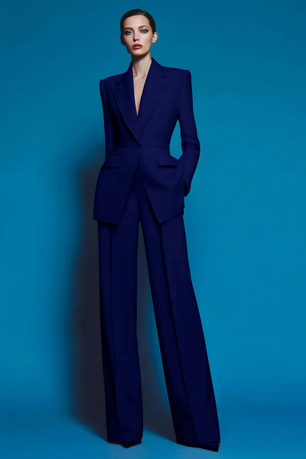 2-Piece Red Notched Lapel Women Suits