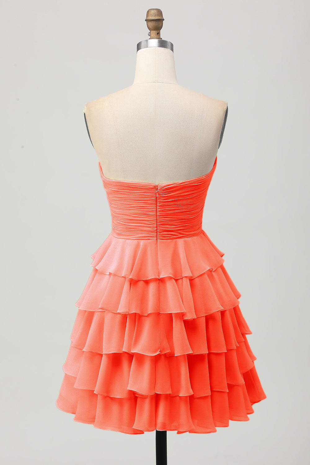 Yellow A Line Tiered Strapless Homecoming Dress with Bow