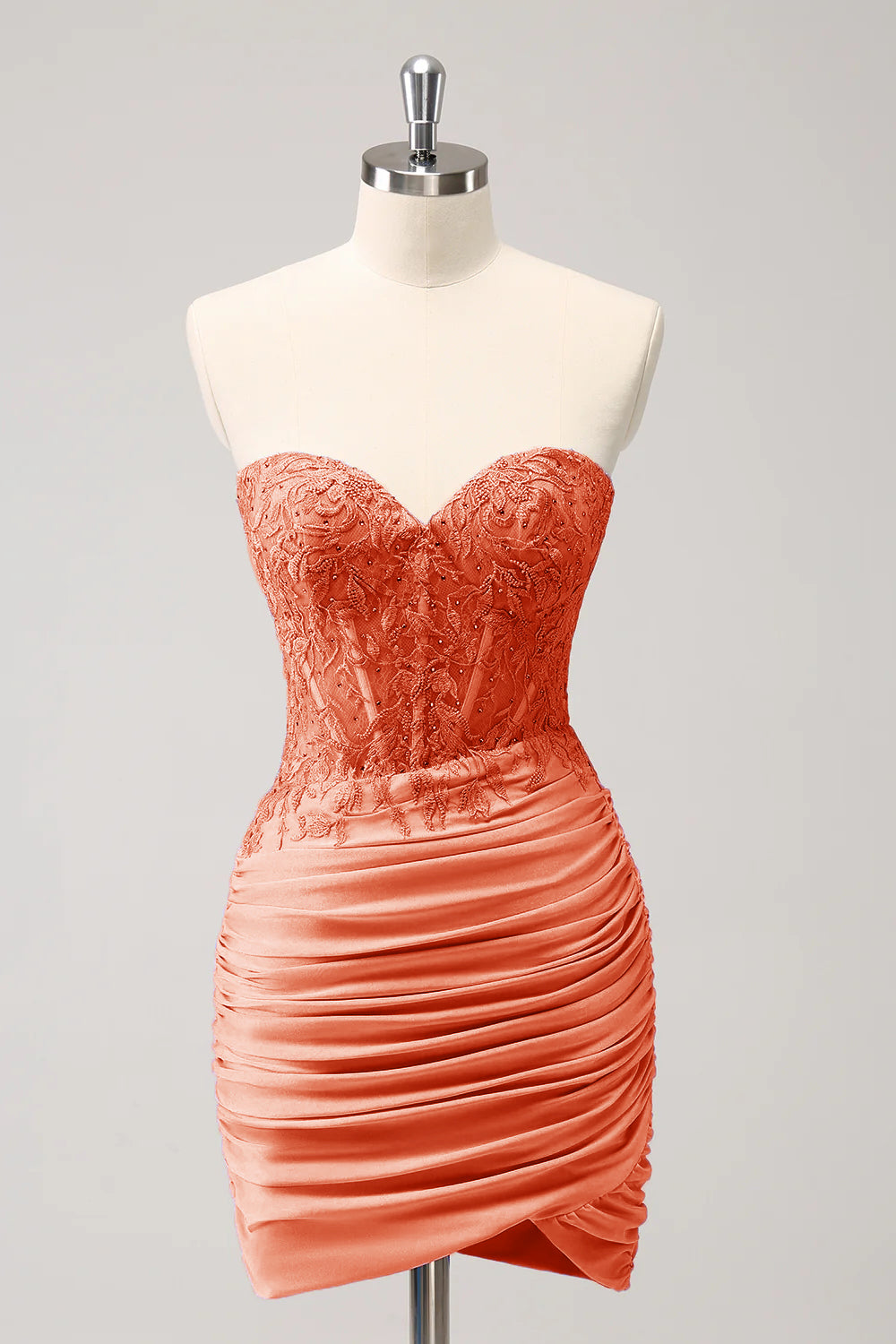 Fuchsia Sweetheart Corset Tight Homecoming Dress with Beading