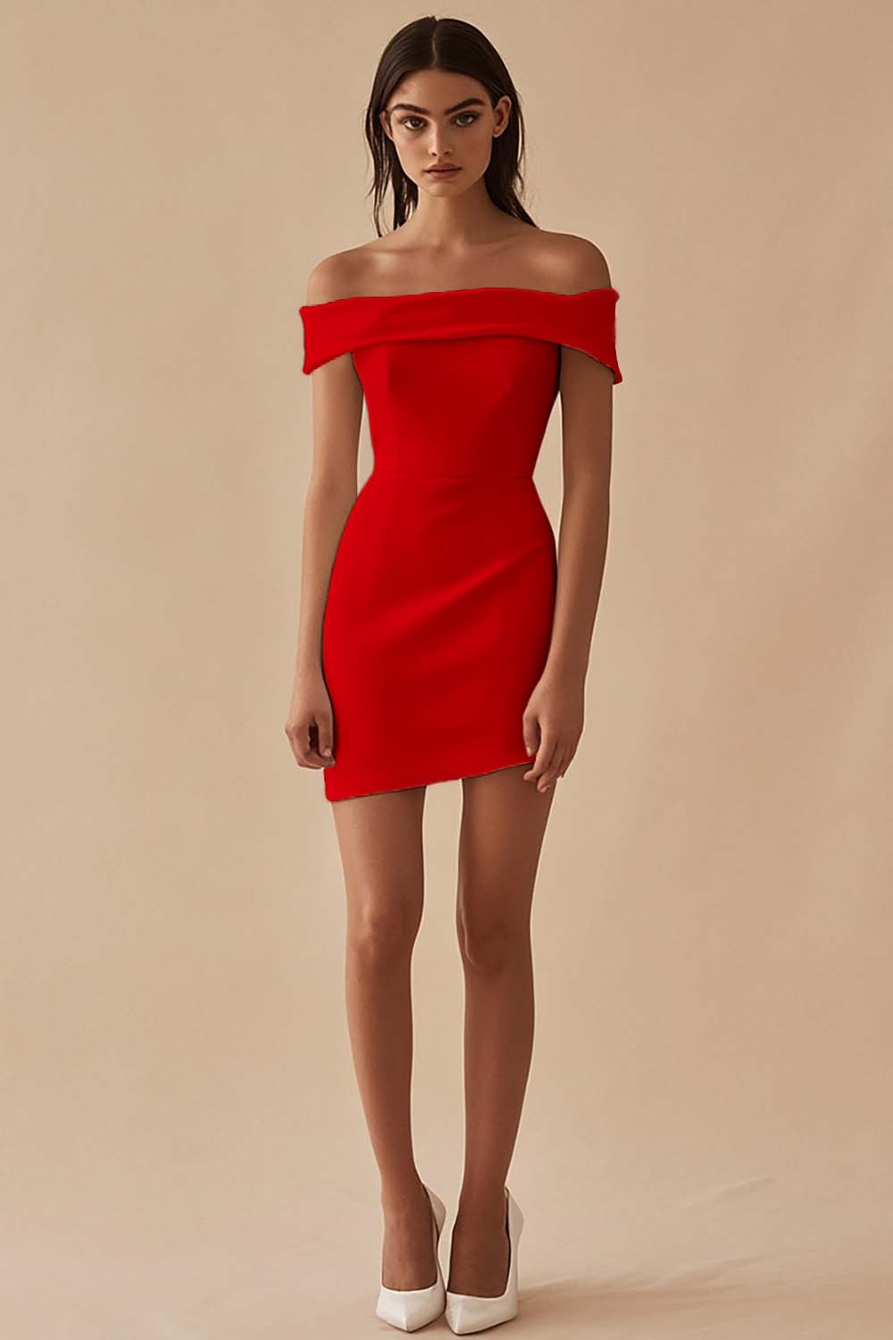 Satin White Off the Shoulder Sheath Short Graduation Dress