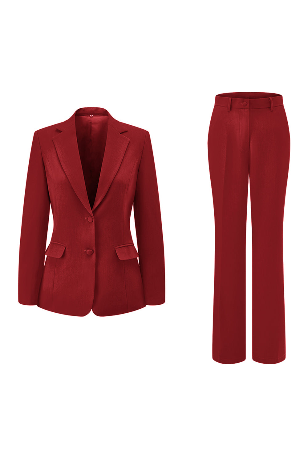 Dark Fuchsia 2 Piece Notched Lapel Women Prom Suit