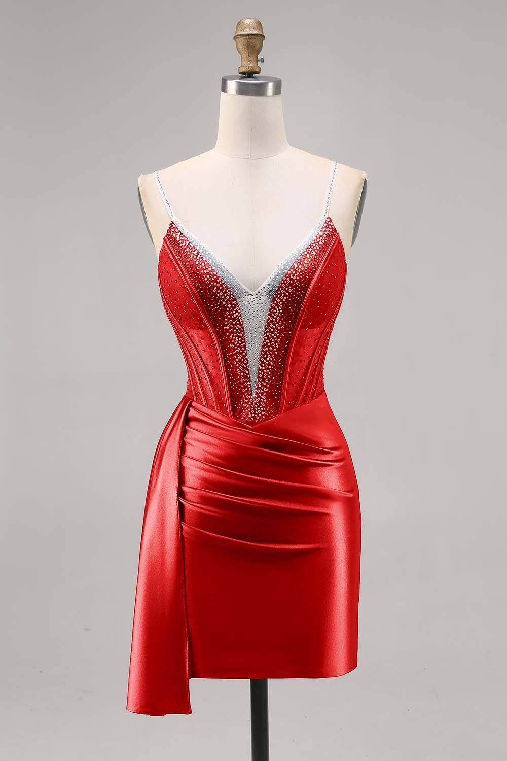 Bodycon Corset Beaded Navy Homecoming Dress With Sash