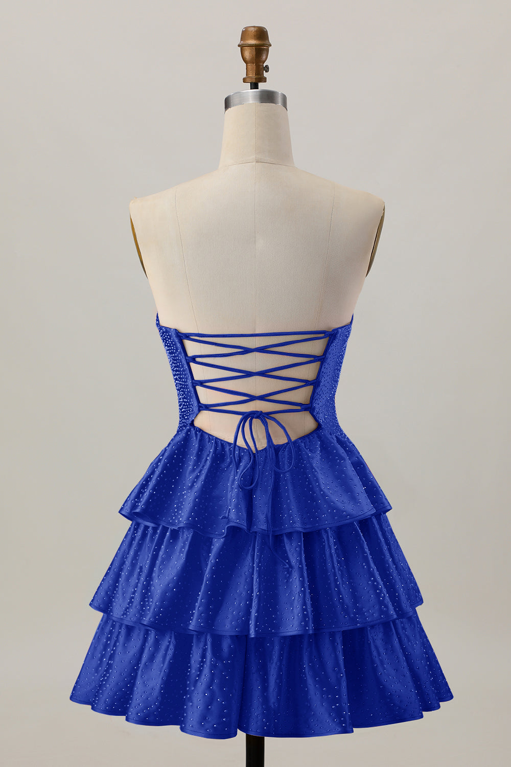 Orange Cut Out Tiered A Line Strapless Homecoming Dress with Beading