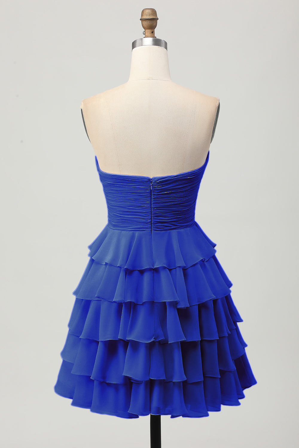 Yellow A Line Tiered Strapless Homecoming Dress with Bow