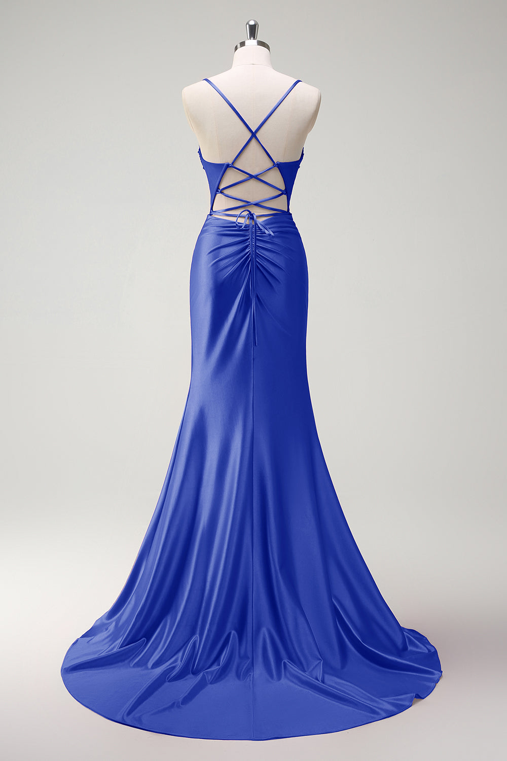 Beaded Corset Mermaid Fuchsia Prom Dress with Slit